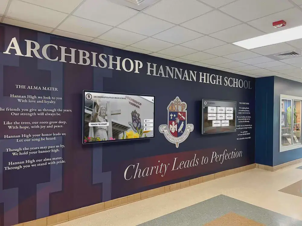 Interactive touchscreen display showcasing a digital hall of fame